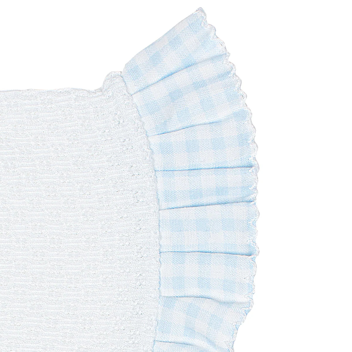 PATY KNIT BONNET WITH GINGHAM TRIM