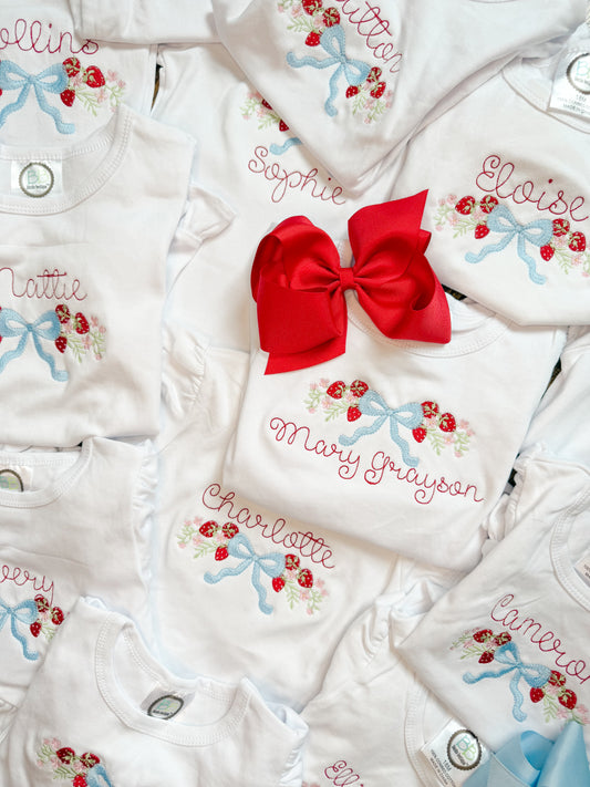 Preppy Strawberry Bow