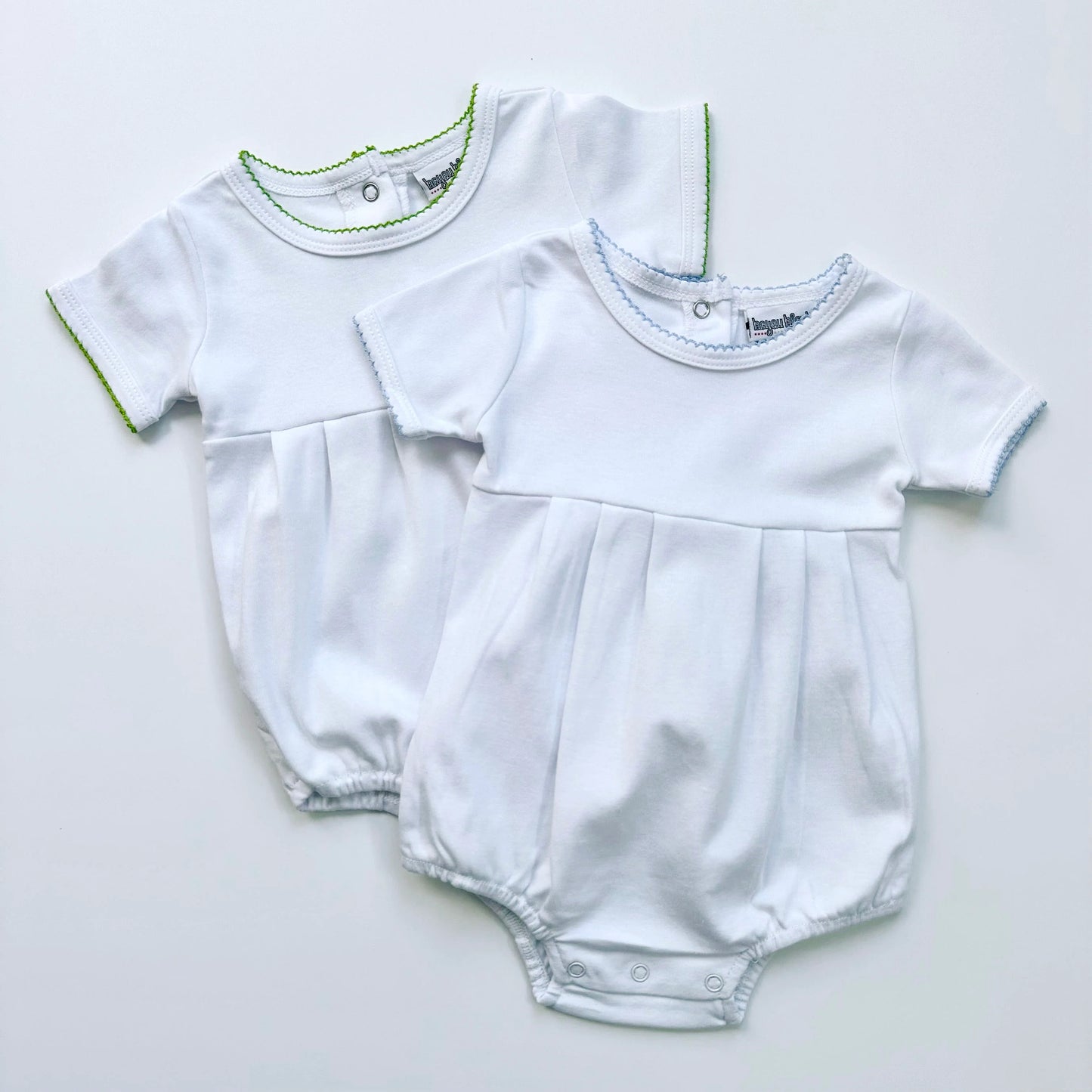 Picot trim short sleeve bubble