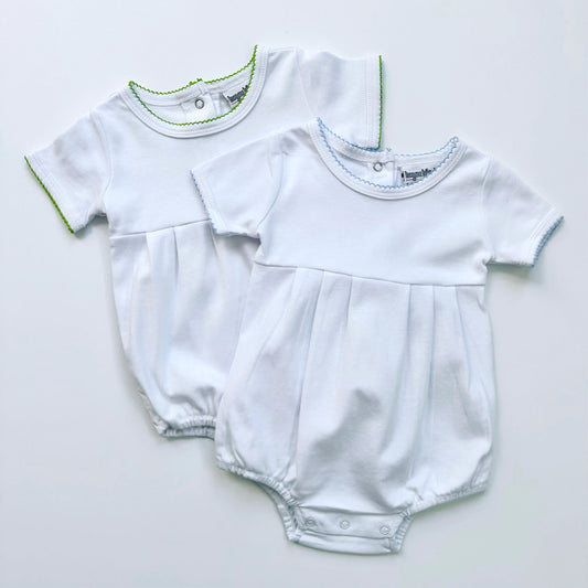 Picot trim short sleeve bubble