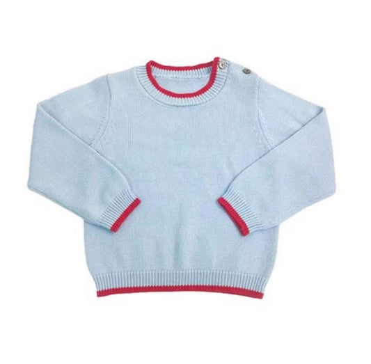 Blue and red sweater