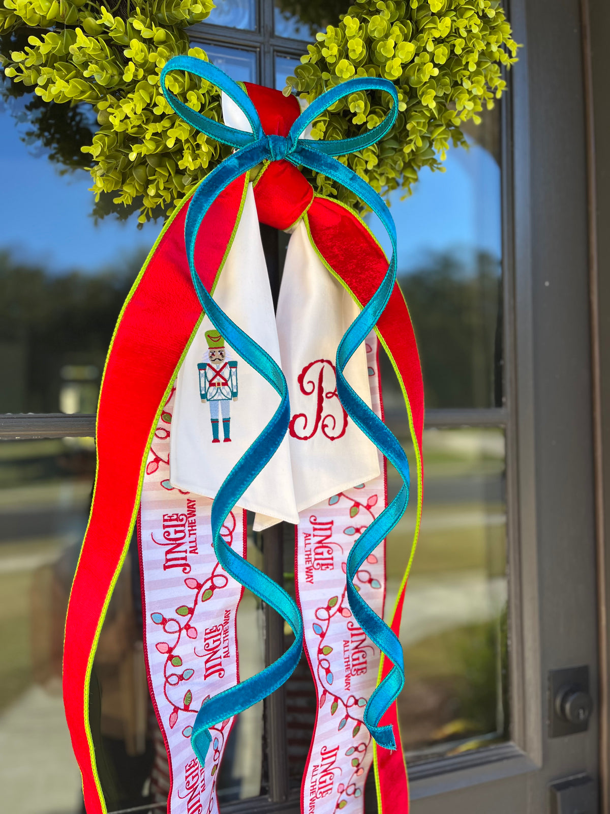 CHRISTMAS WREATH SASH + Ribbon/BOW BUNDLE
