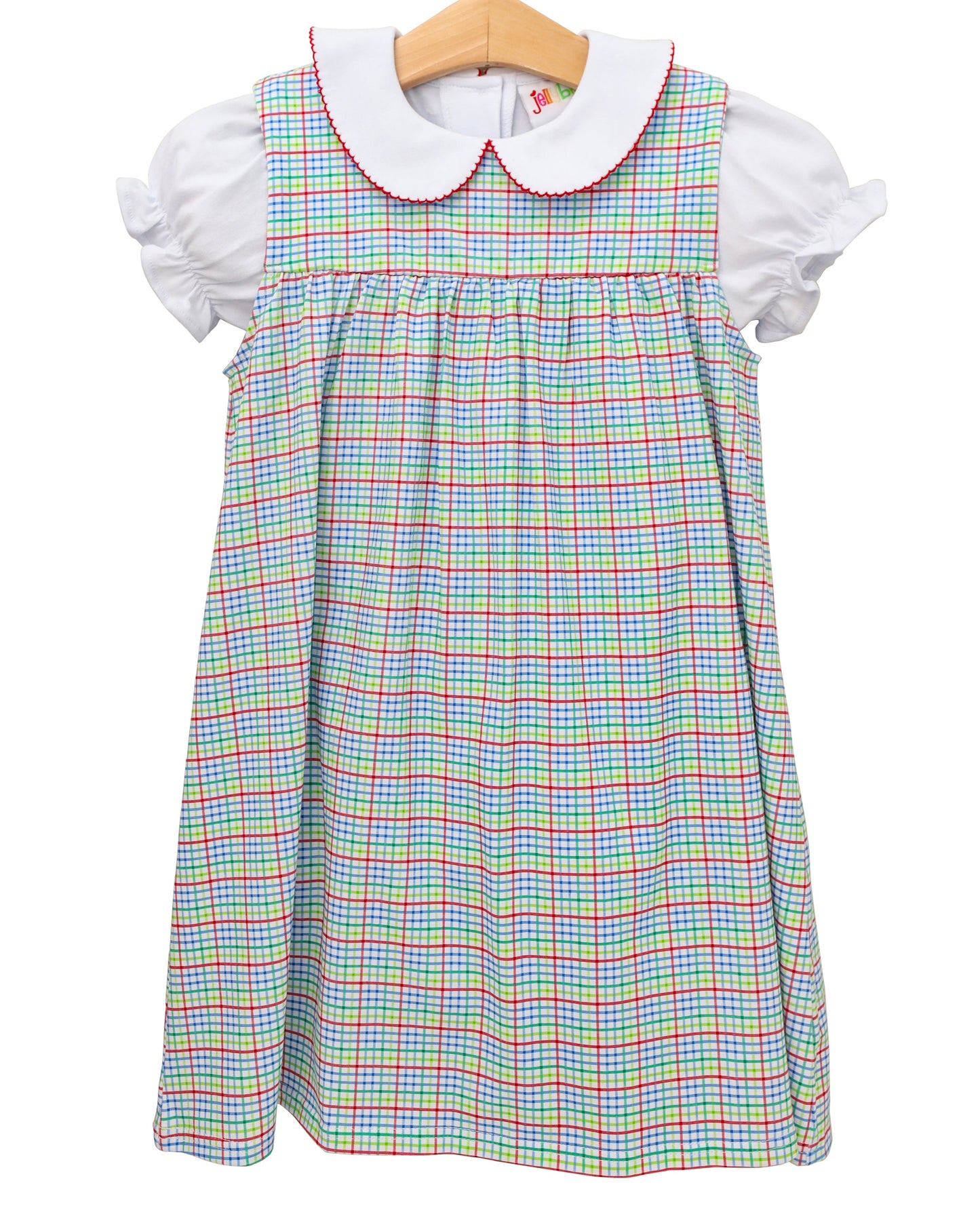 Primary plaid jumper set