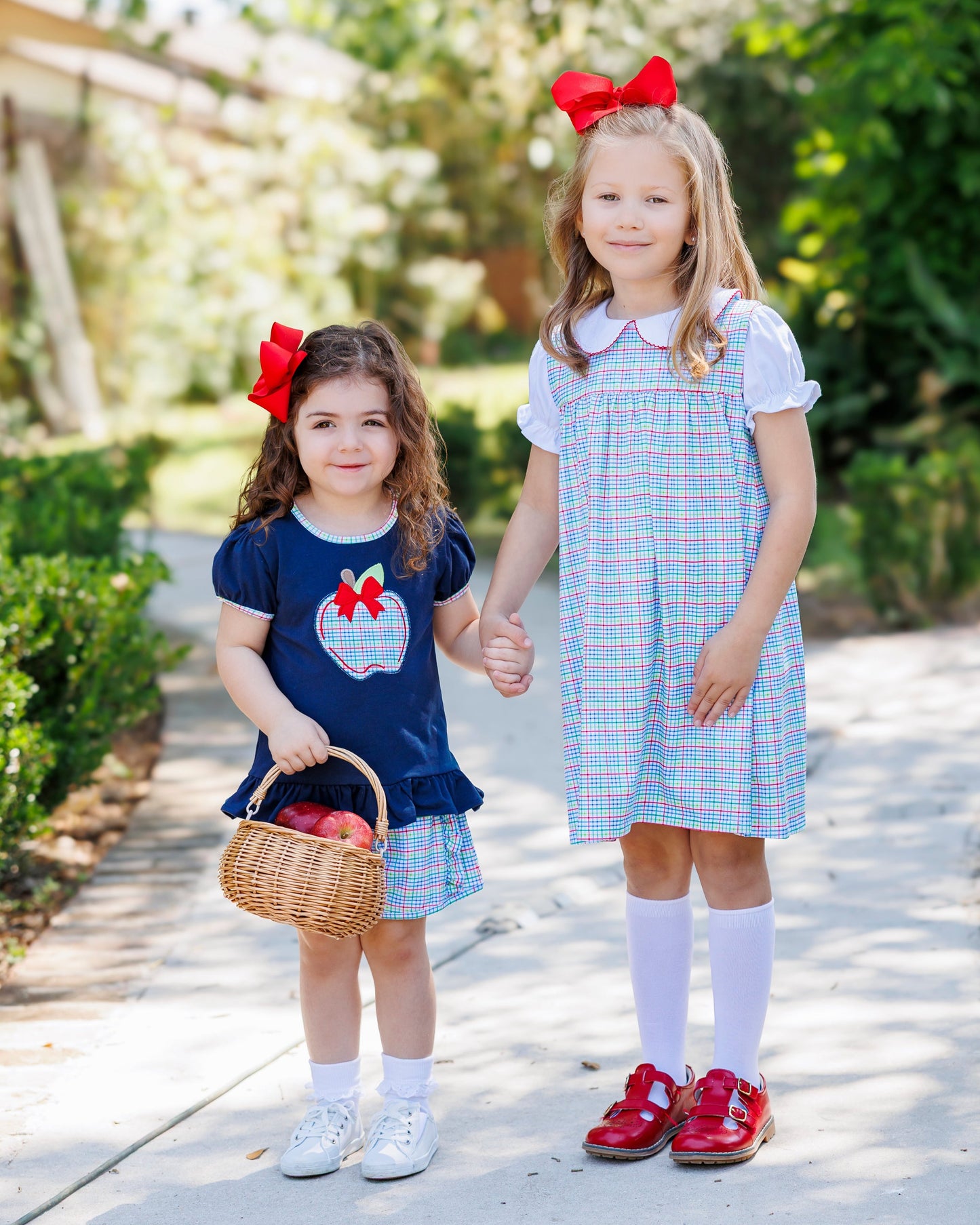 Primary plaid jumper set