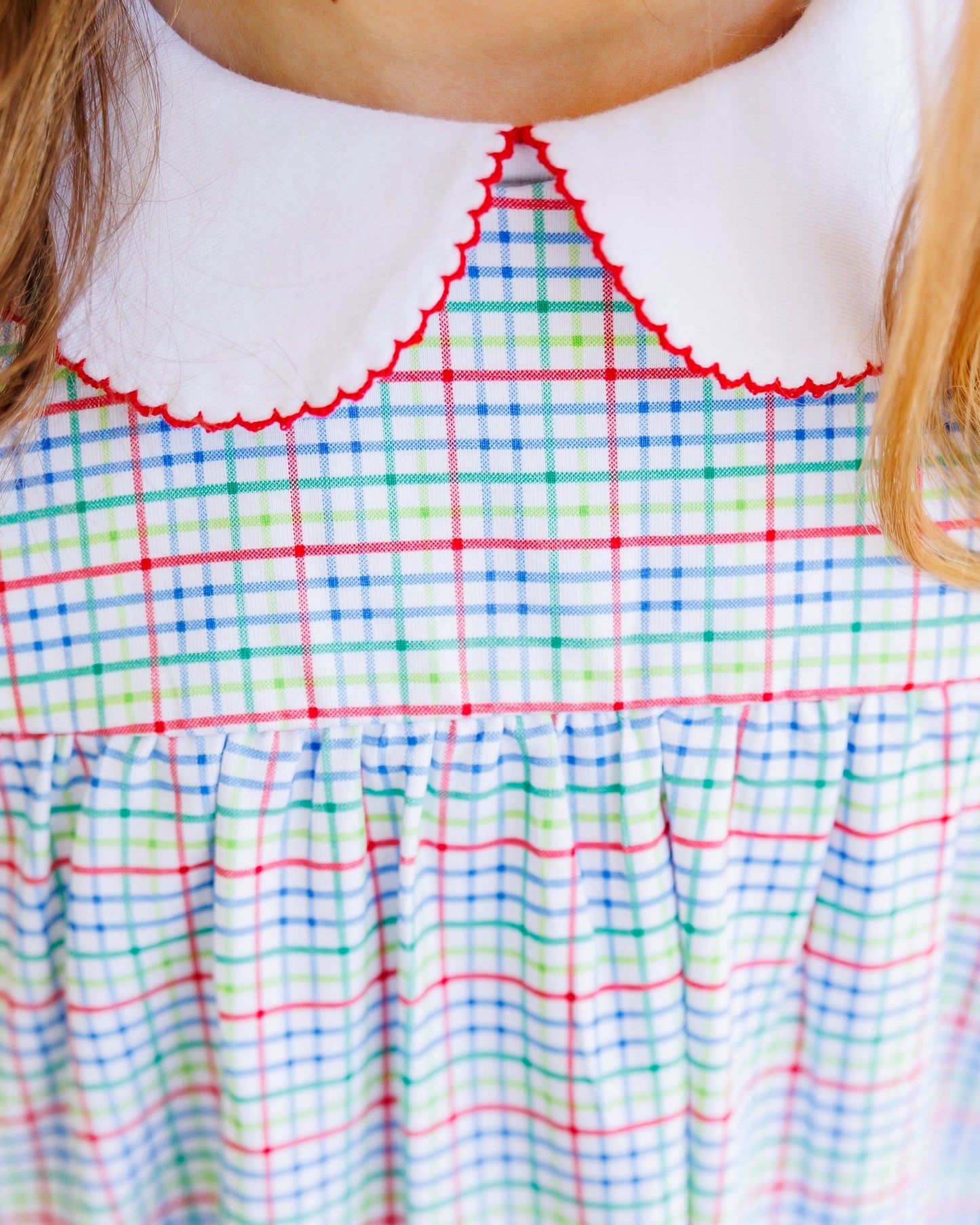 Primary plaid jumper set