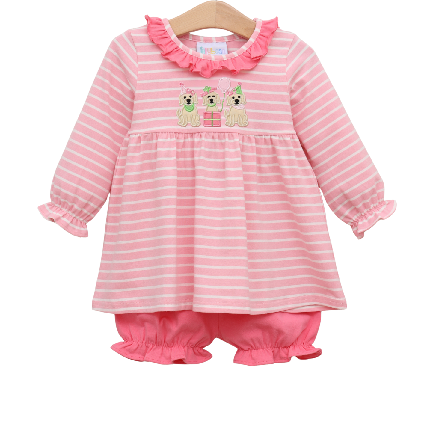 puppy party ruffle bloomer set