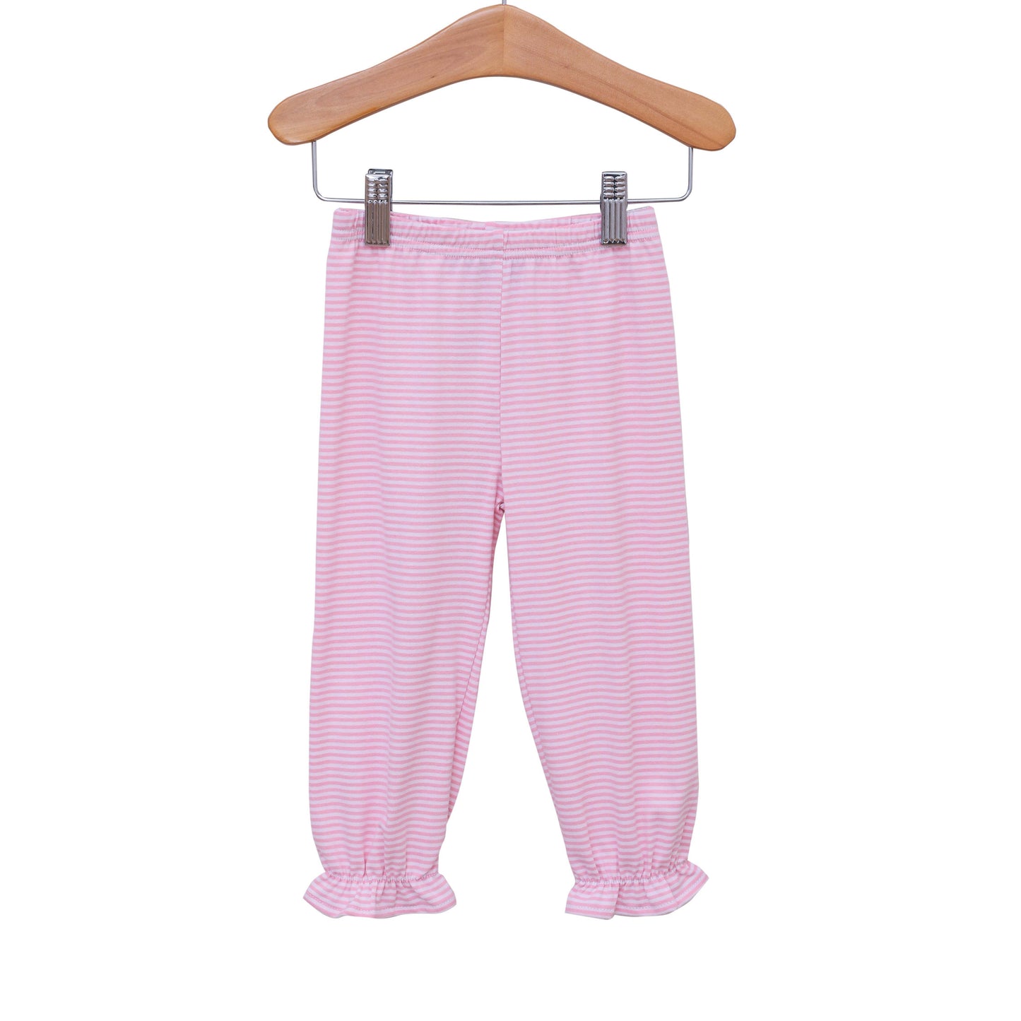ruffle bloomer pants- light pink stripe