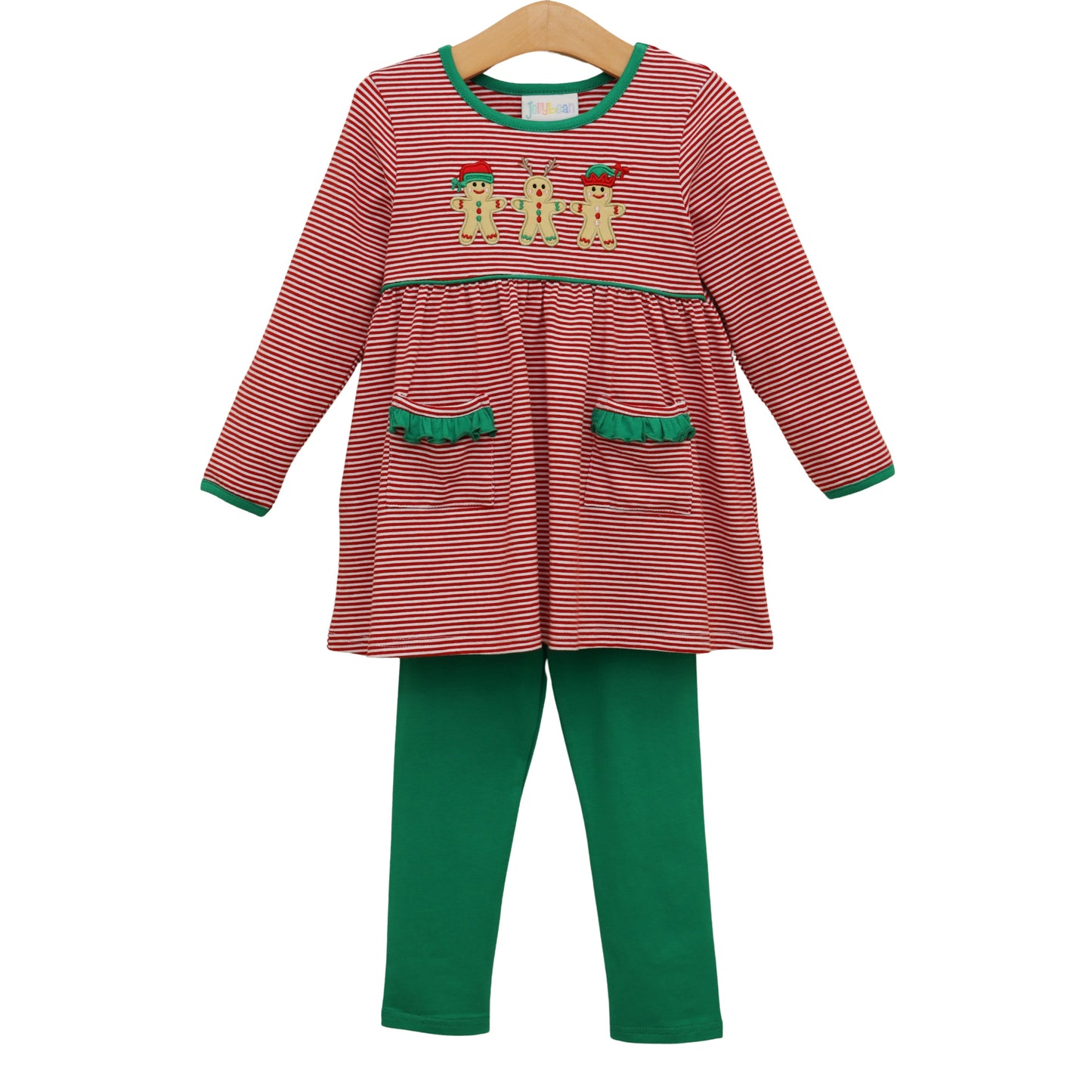 santa's sweet helpers ruffle pants set
