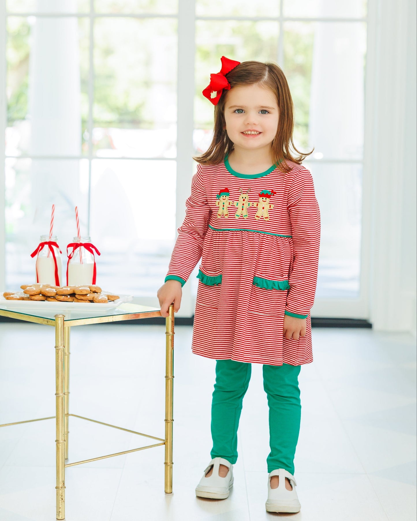 santa's sweet helpers ruffle pants set