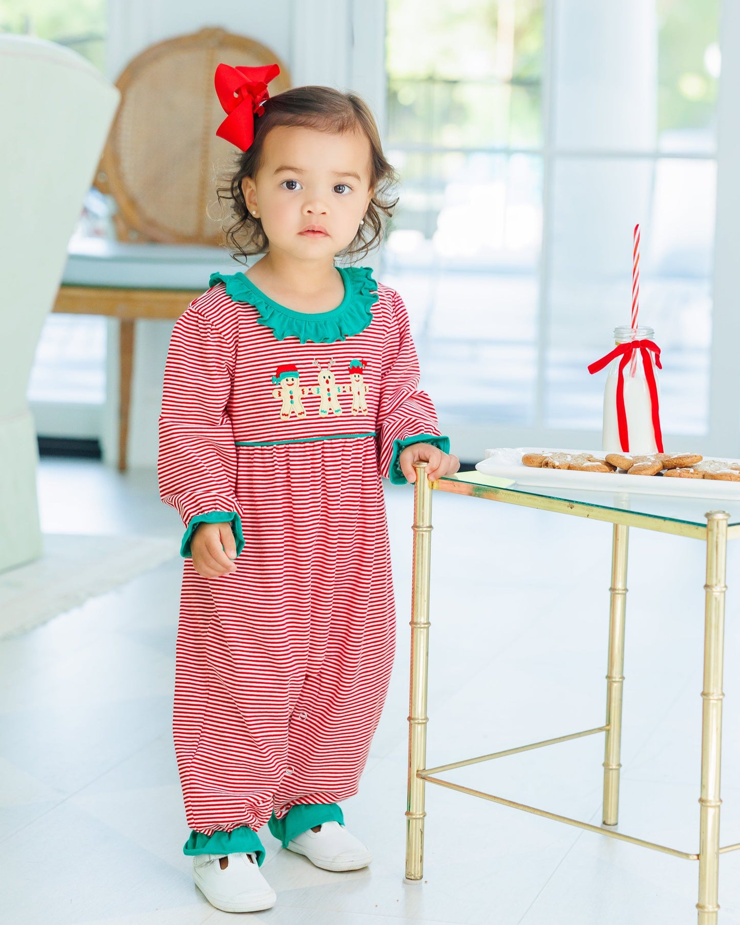 santa's sweet helpers ruffle romper