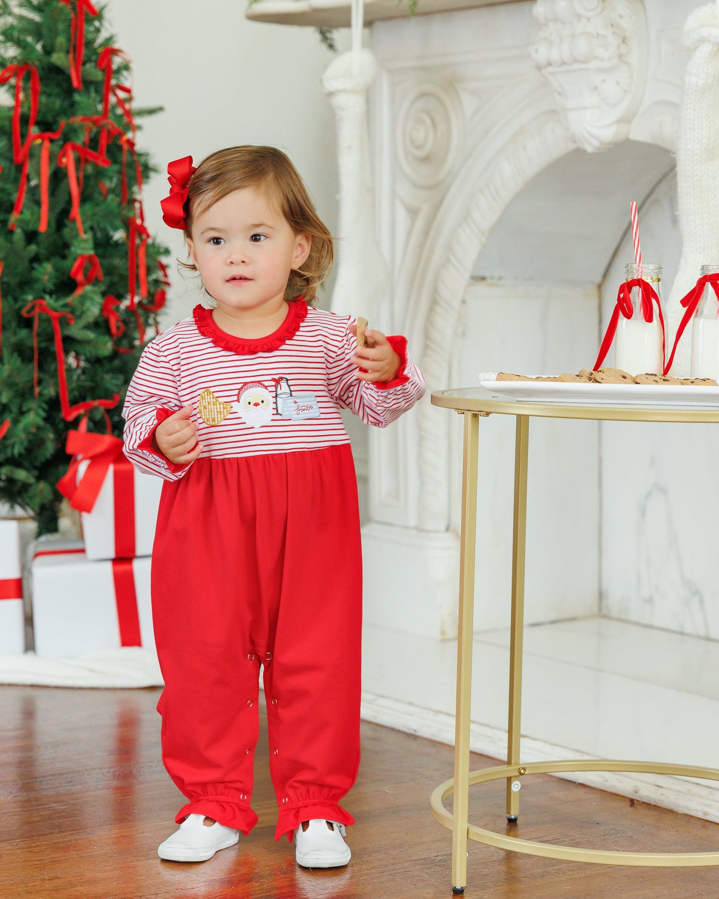 santa's treats ruffle romper