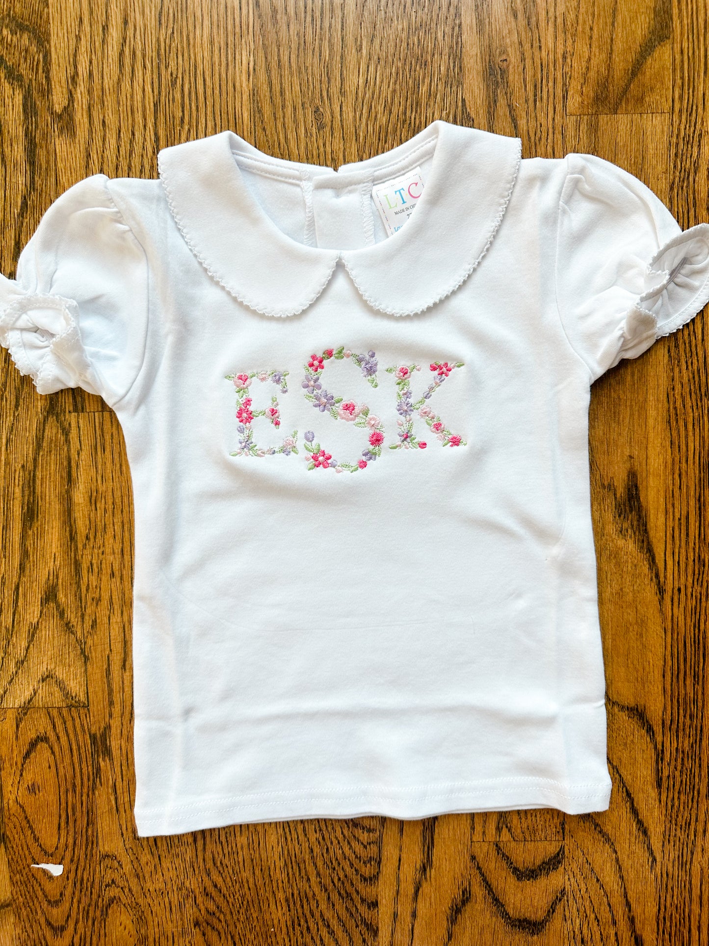 Floral initial shirt