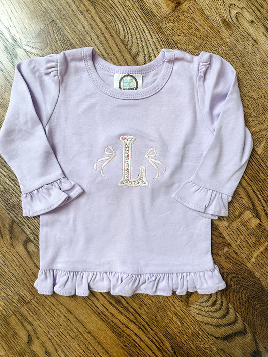 Appliqué Initial with Side Bows Shirt