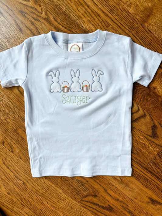 Boy Bunny Applique Trio