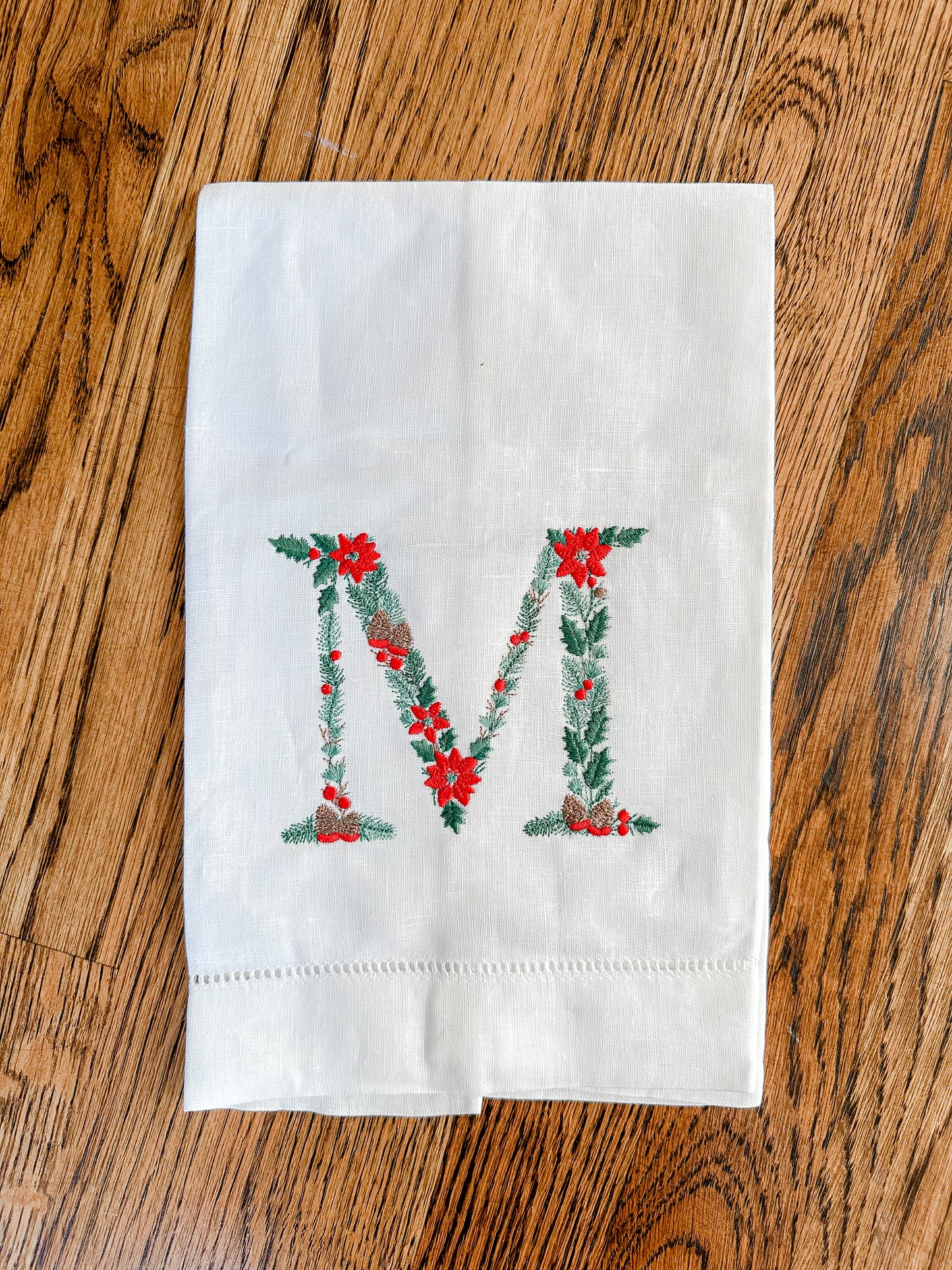 Monogrammed Letter Christmas Towel